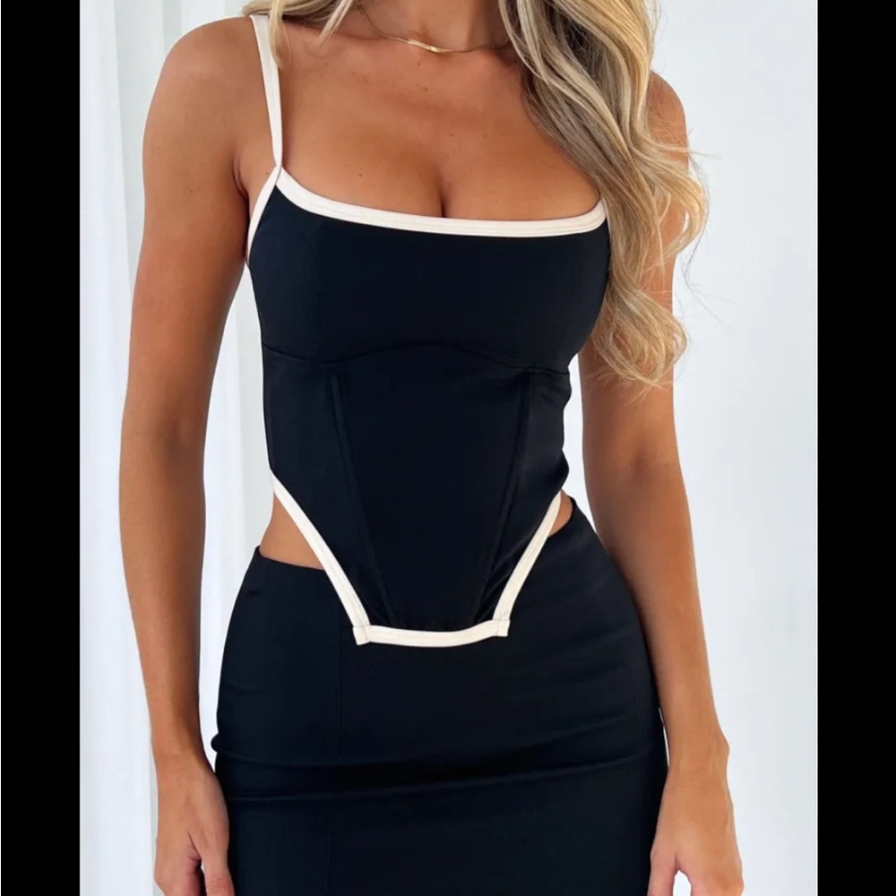 NWOT White Fox Black and Cream Bustier